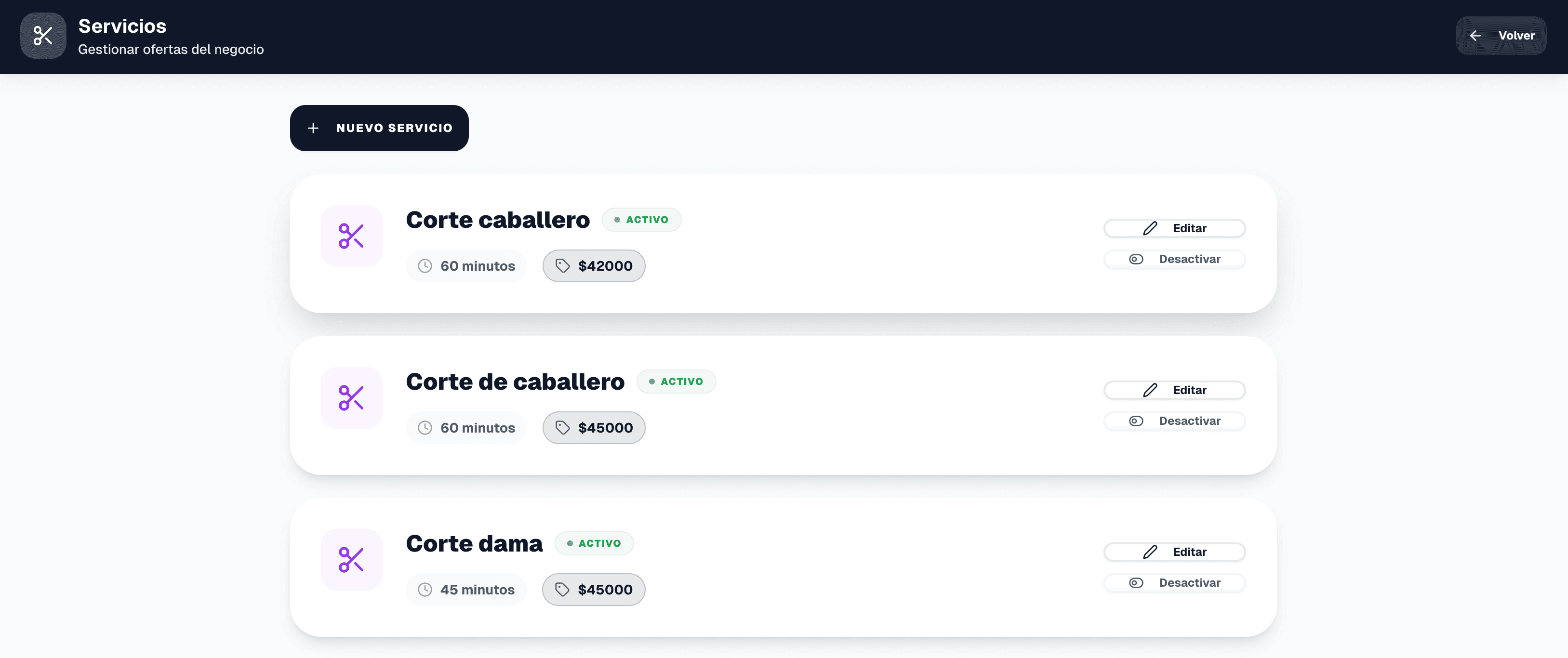 Catálogo de Servicios